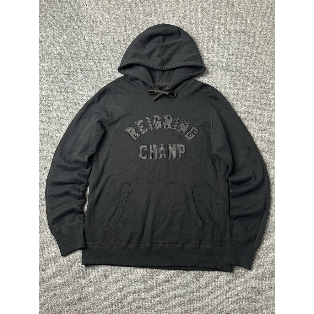 Mens Hoodie Reigning Champ Black Pullover Made in Canada, Size M